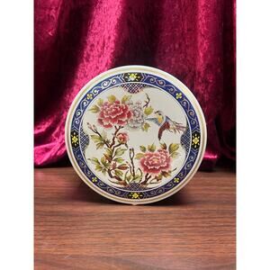 Vintage Kitchen Tea Tin Bluebird In Flower Bush Tin Box Company of America 1987